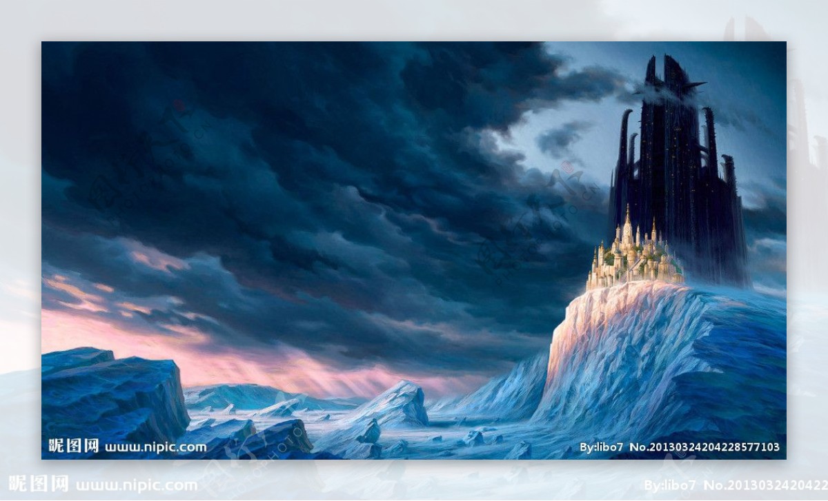 城堡冰山梦境唯美恐怖图片