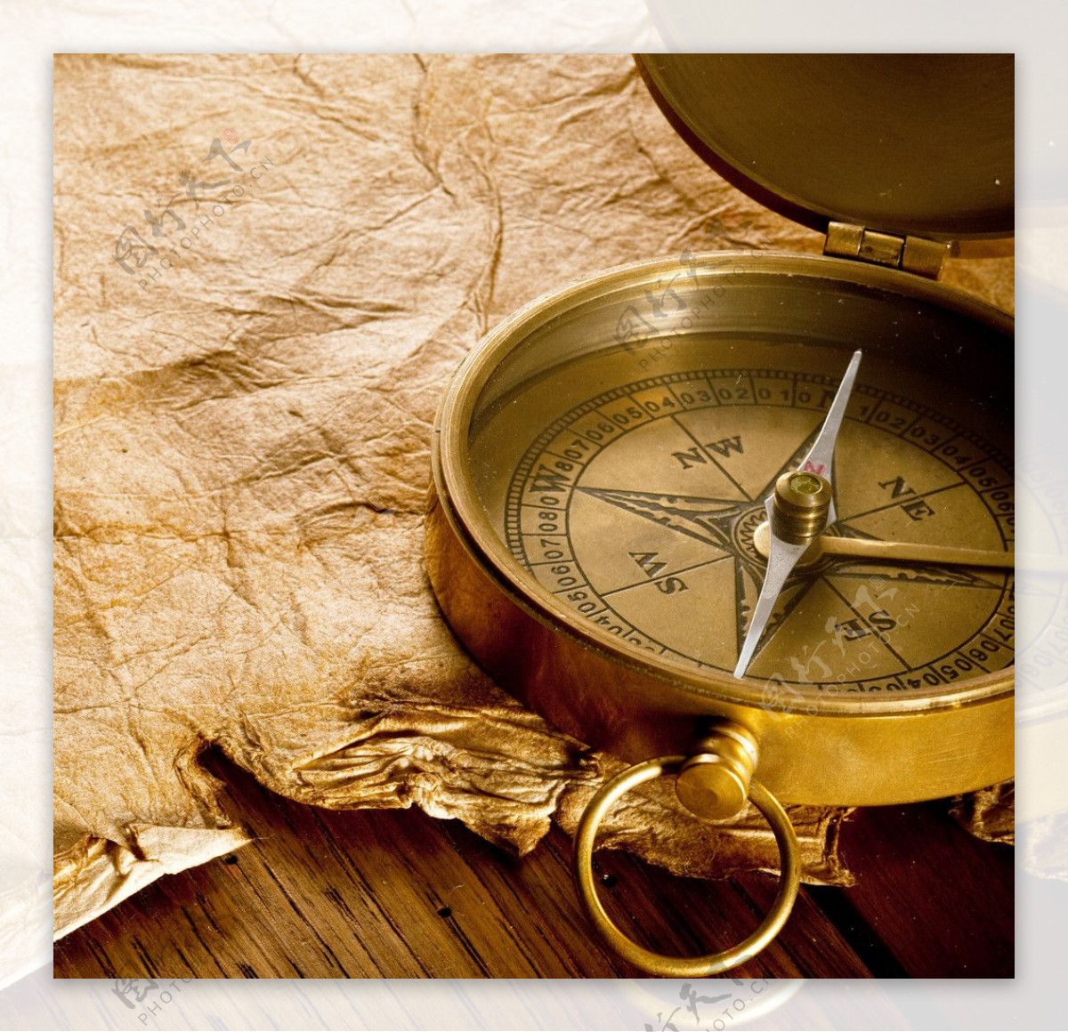 怀旧古典航海探险指南针图片