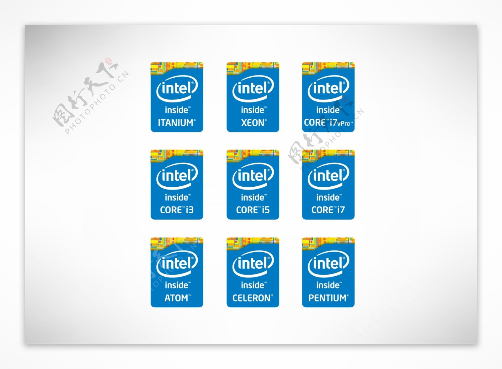 Intel英特尔全新CPU标志图片