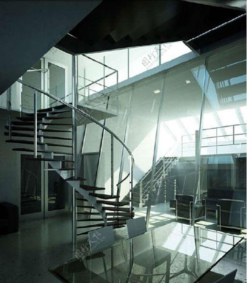 透明扶梯场景素材图片