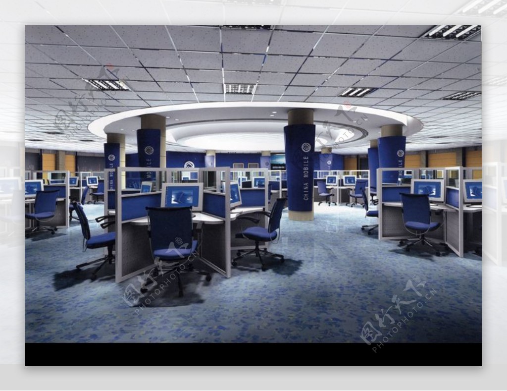 福州软件园客服中心全球通台席图片