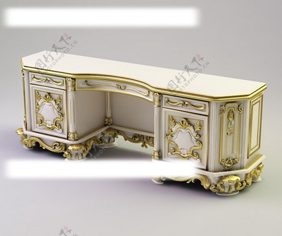 3d欧式家具欧式桌子柜子3d模型图片