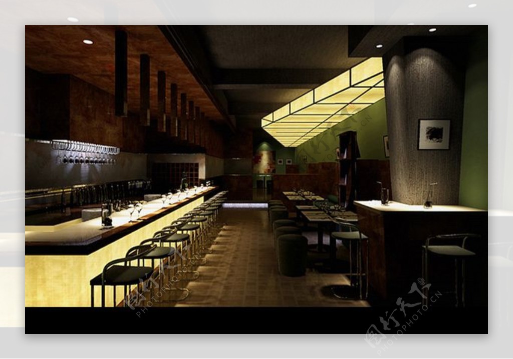 经典酒吧室内设计室内空间效果图3d模型图片