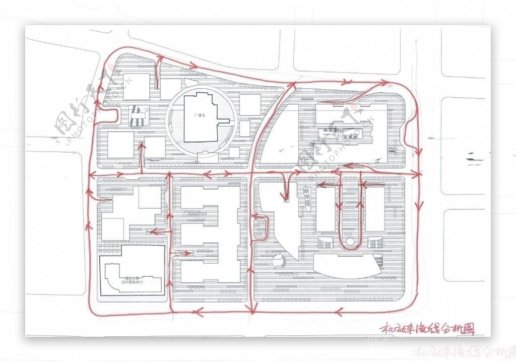 机动车流线分析图sketch图片