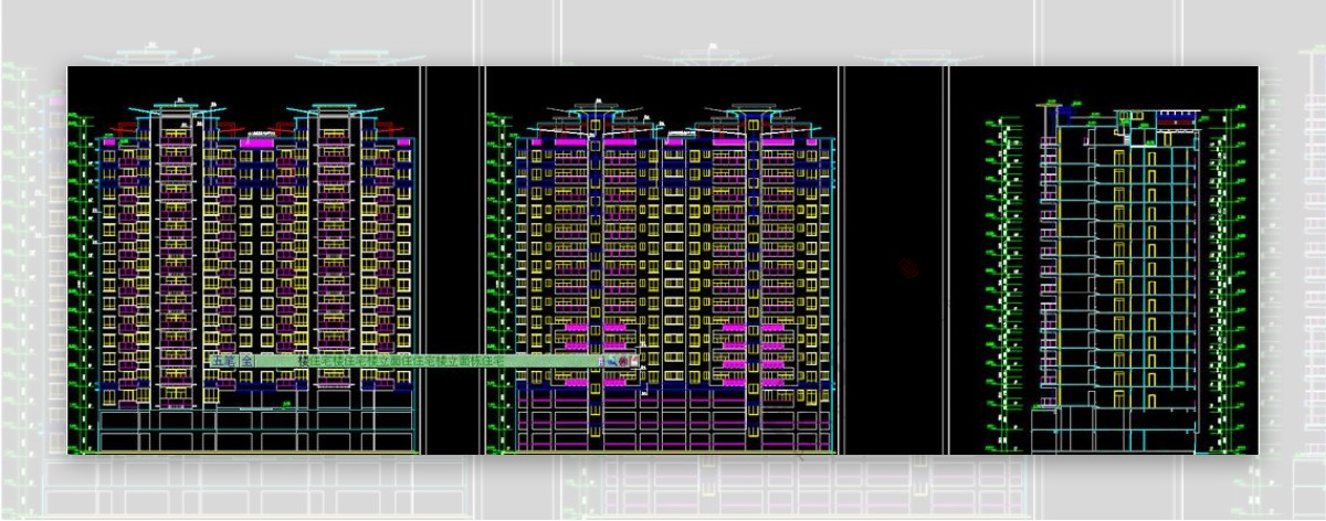 6栋住宅楼立面剖面图片