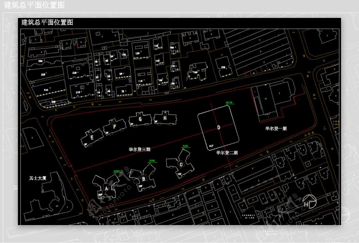 上海华尔登广场建筑总平面位置图图片