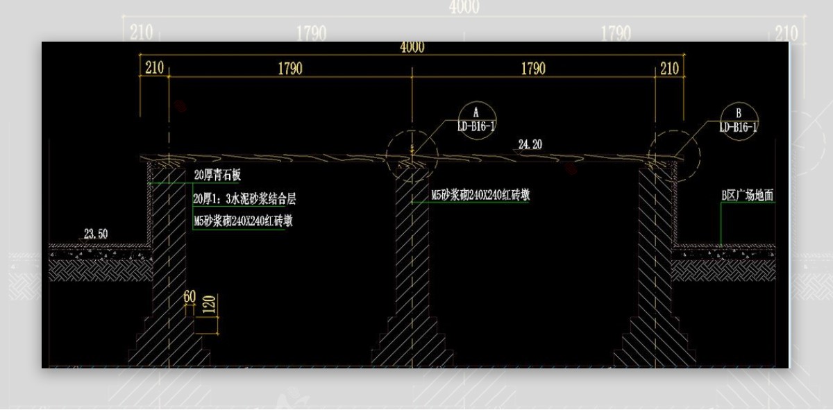 木制长廊剖面图片