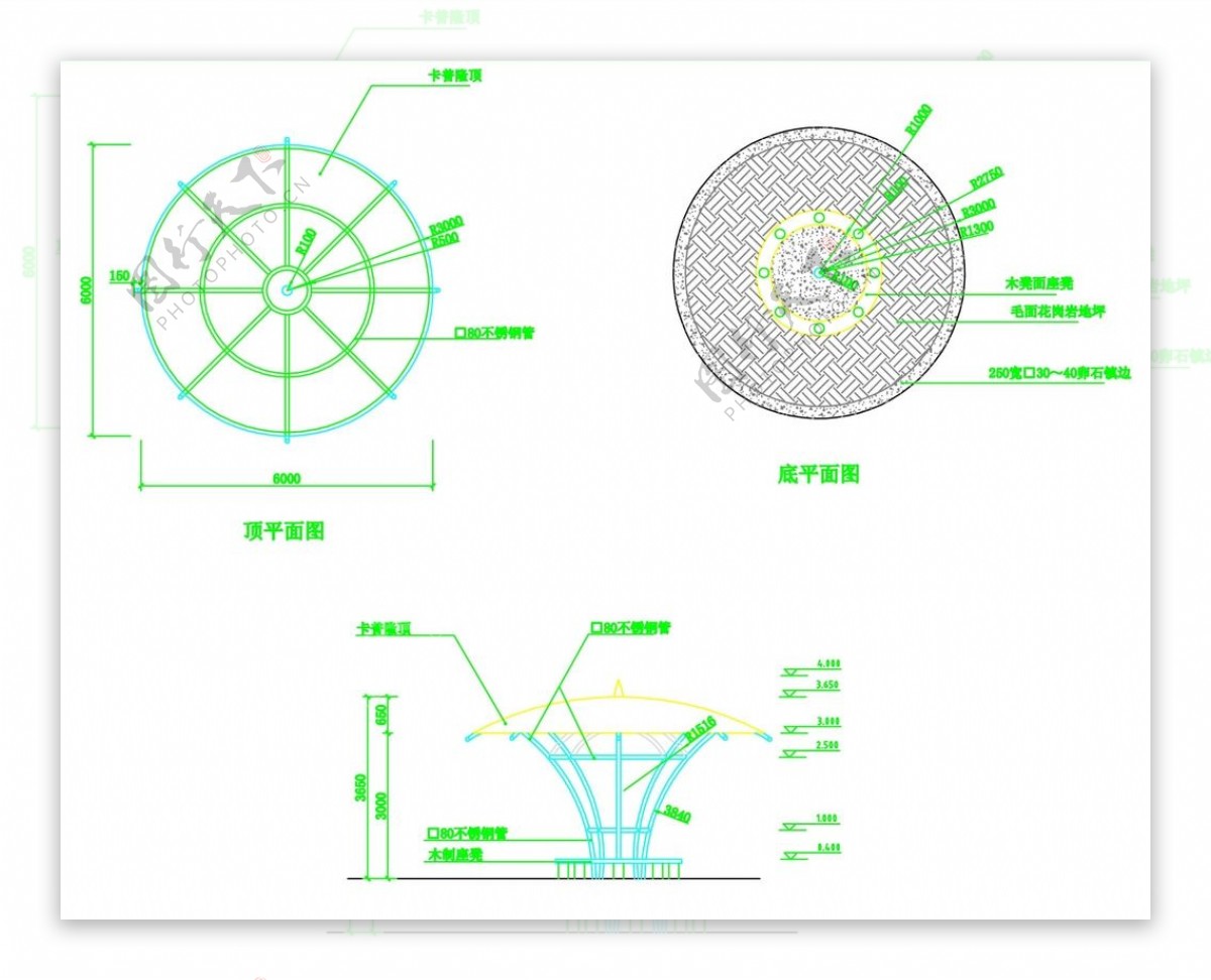 CAD圆亭方案图片
