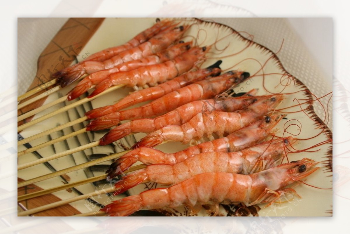 串虾美食小吃烧烤虾串图片