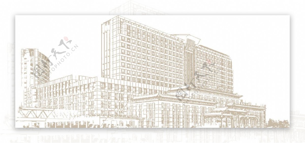 中山医院大楼失量图图片