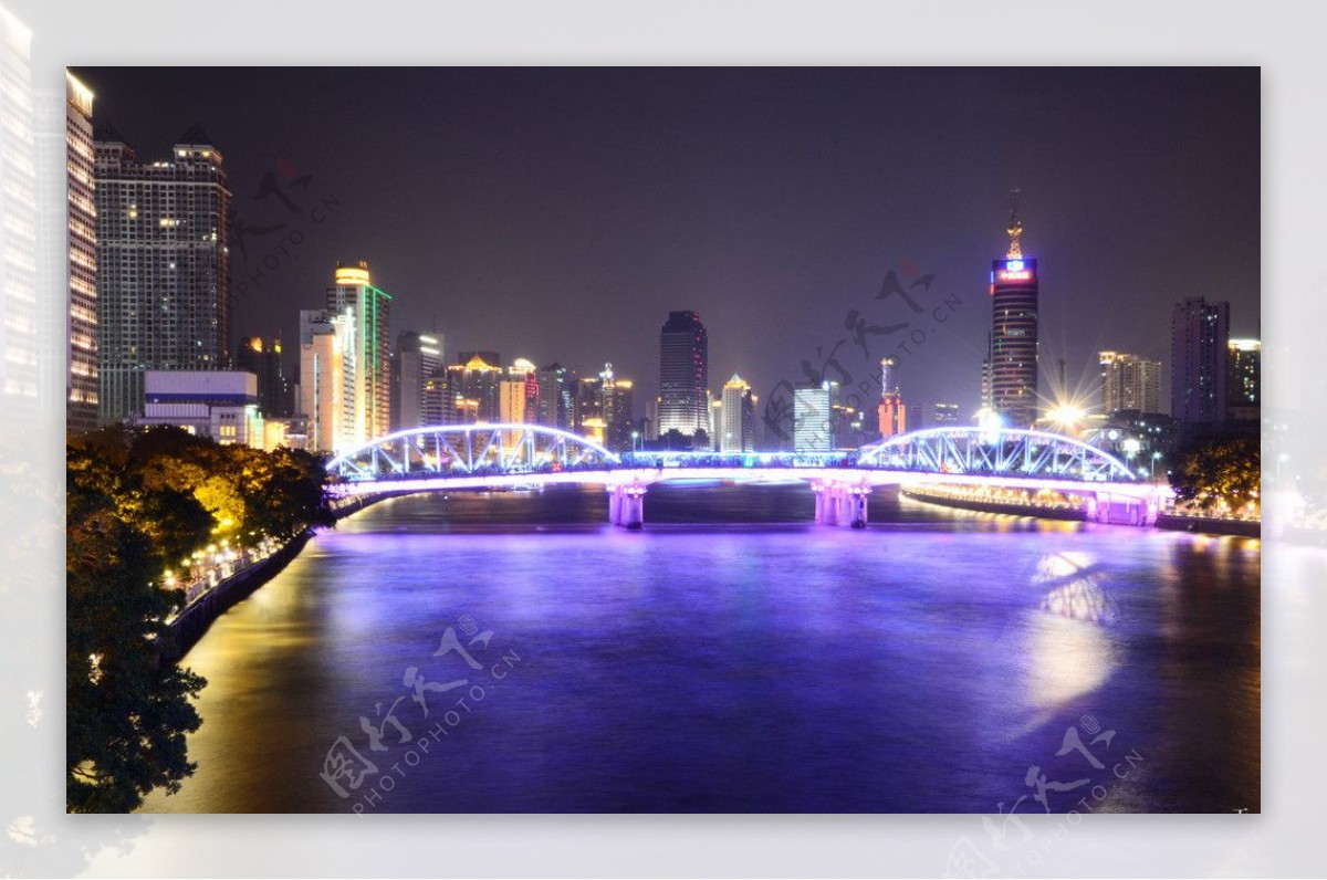 高清广州珠江边夜景图图片