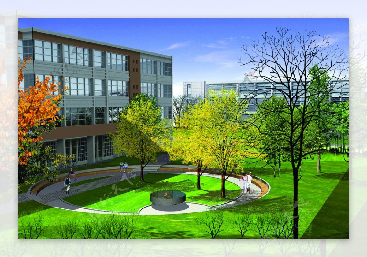 山东轻工学院新校区材料学院花园效果图图片