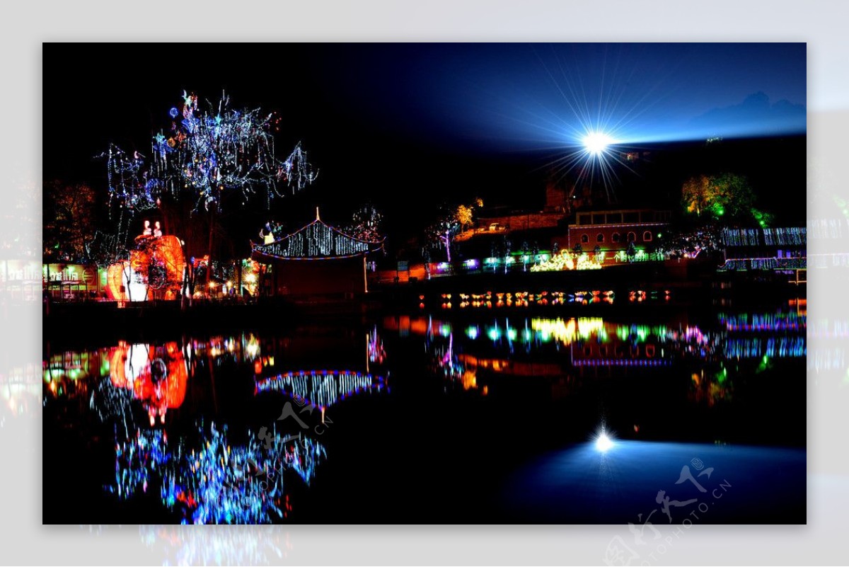 德阳东湖夜景图片