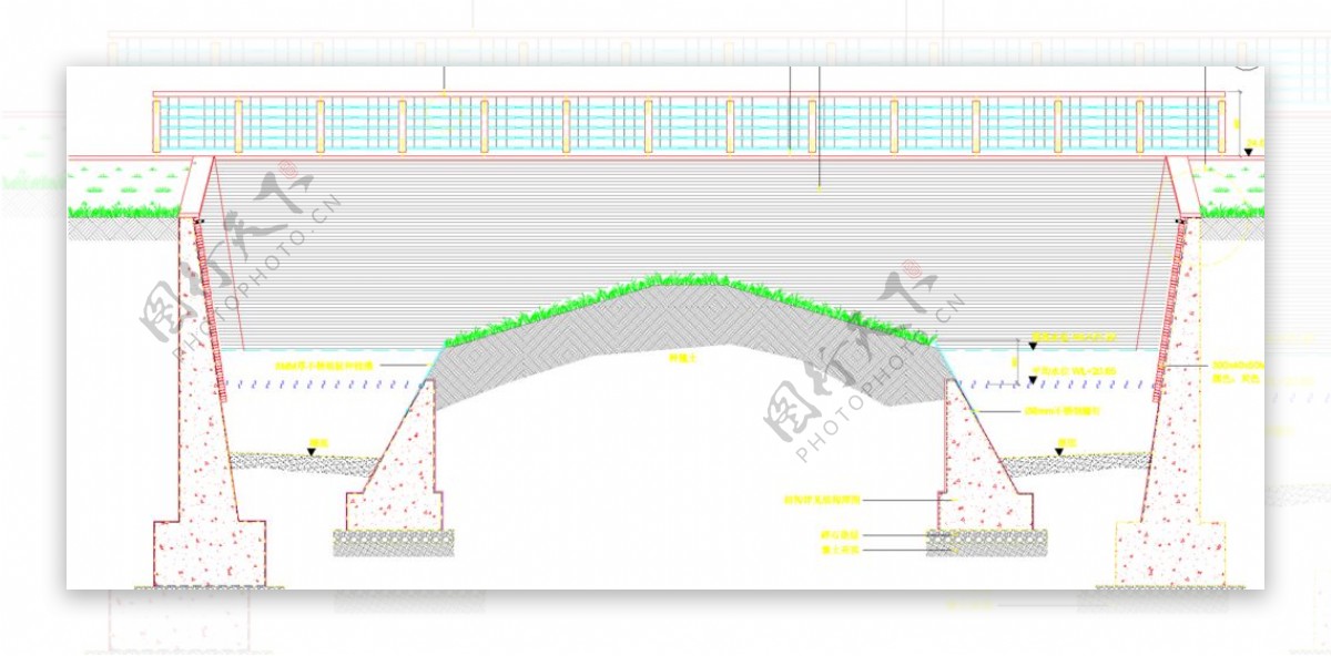 公园景观种植槽剖立面图片