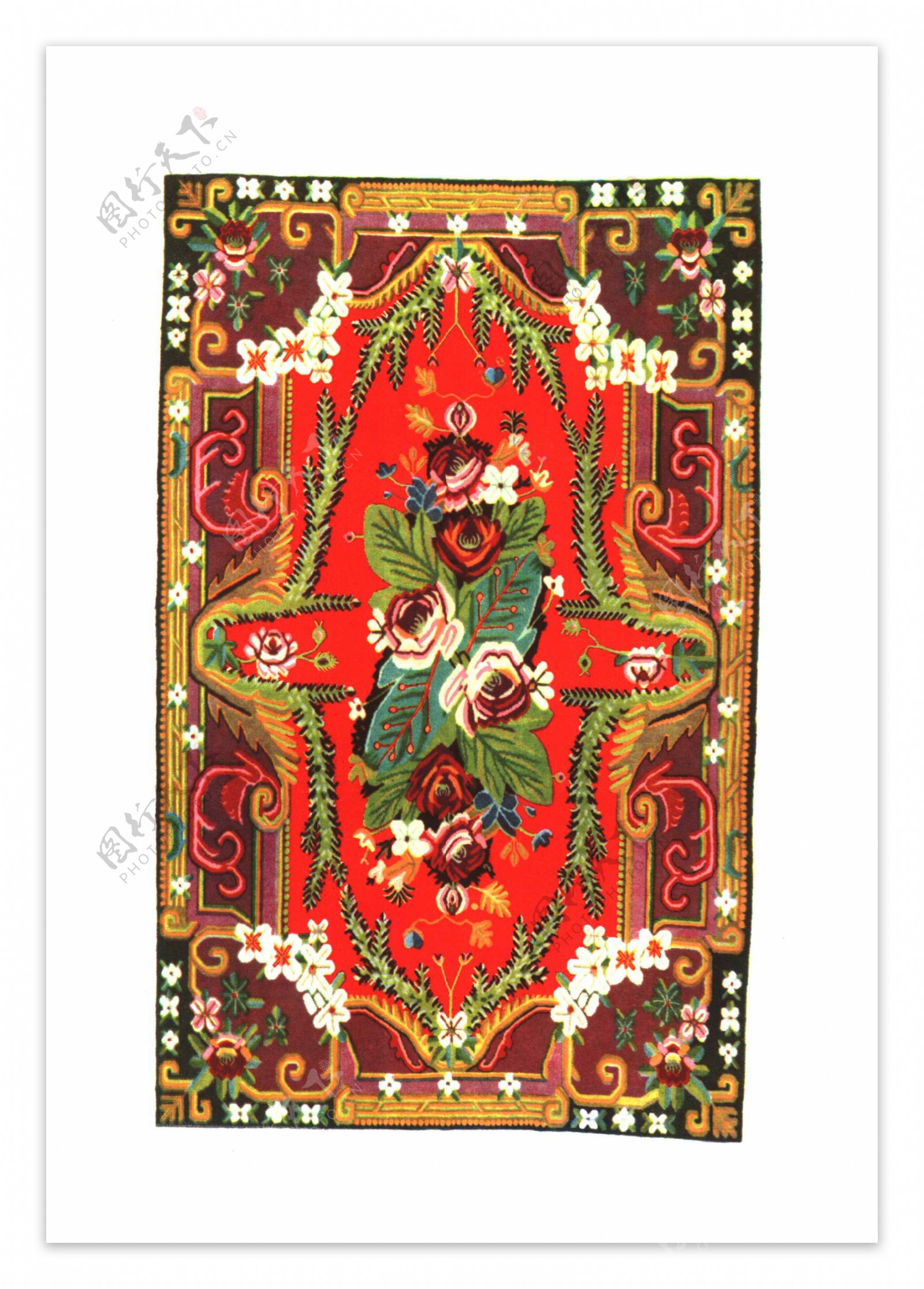 维吾尔族丝地毯饰纹图片