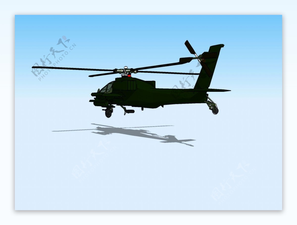 直升机3D模型图片