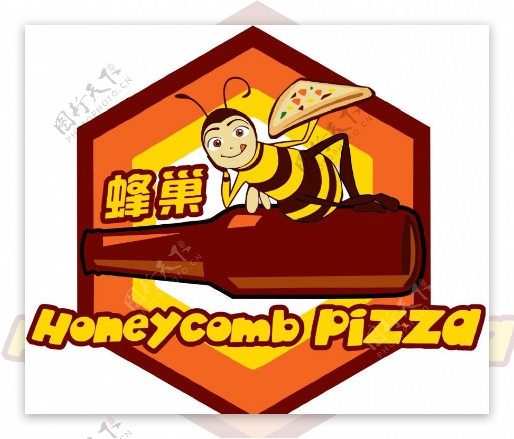 峰巢和pizza的组合logo图片