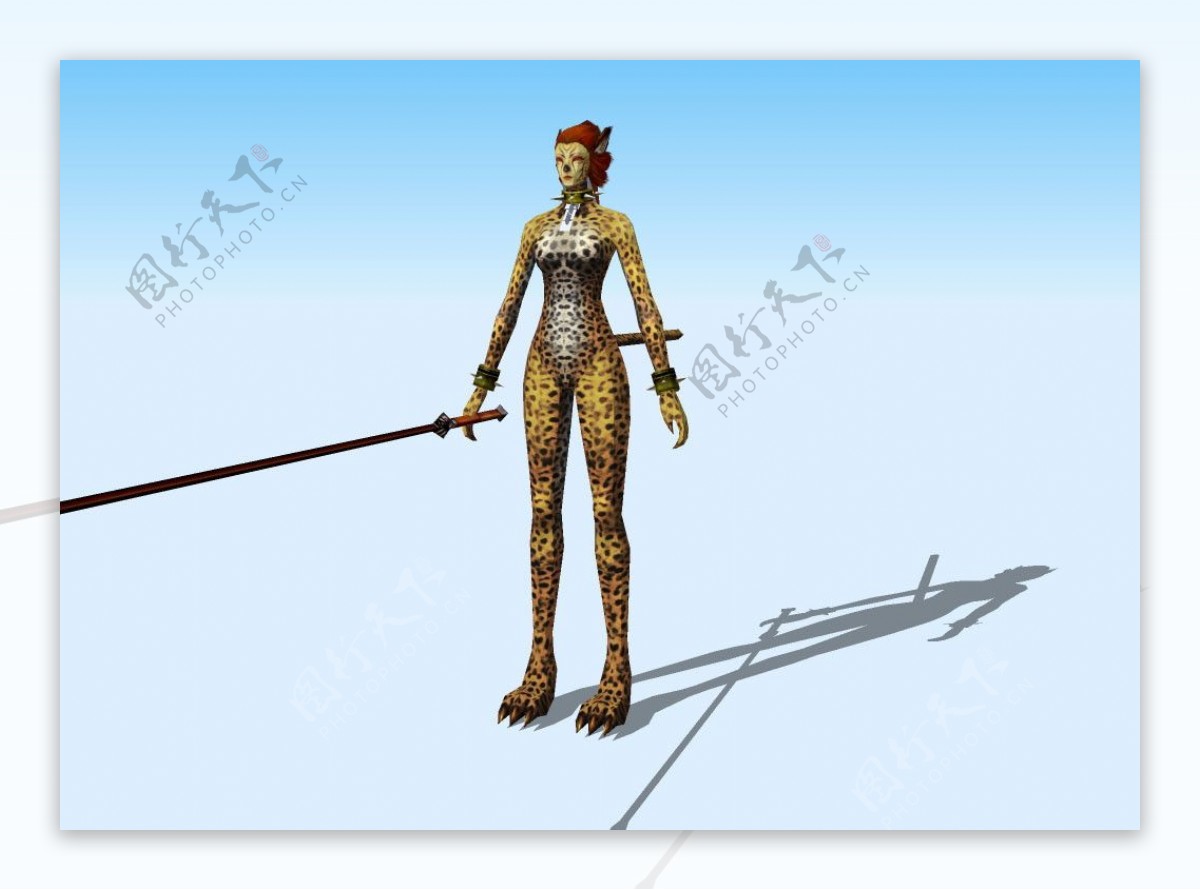 豹女3D模型图片