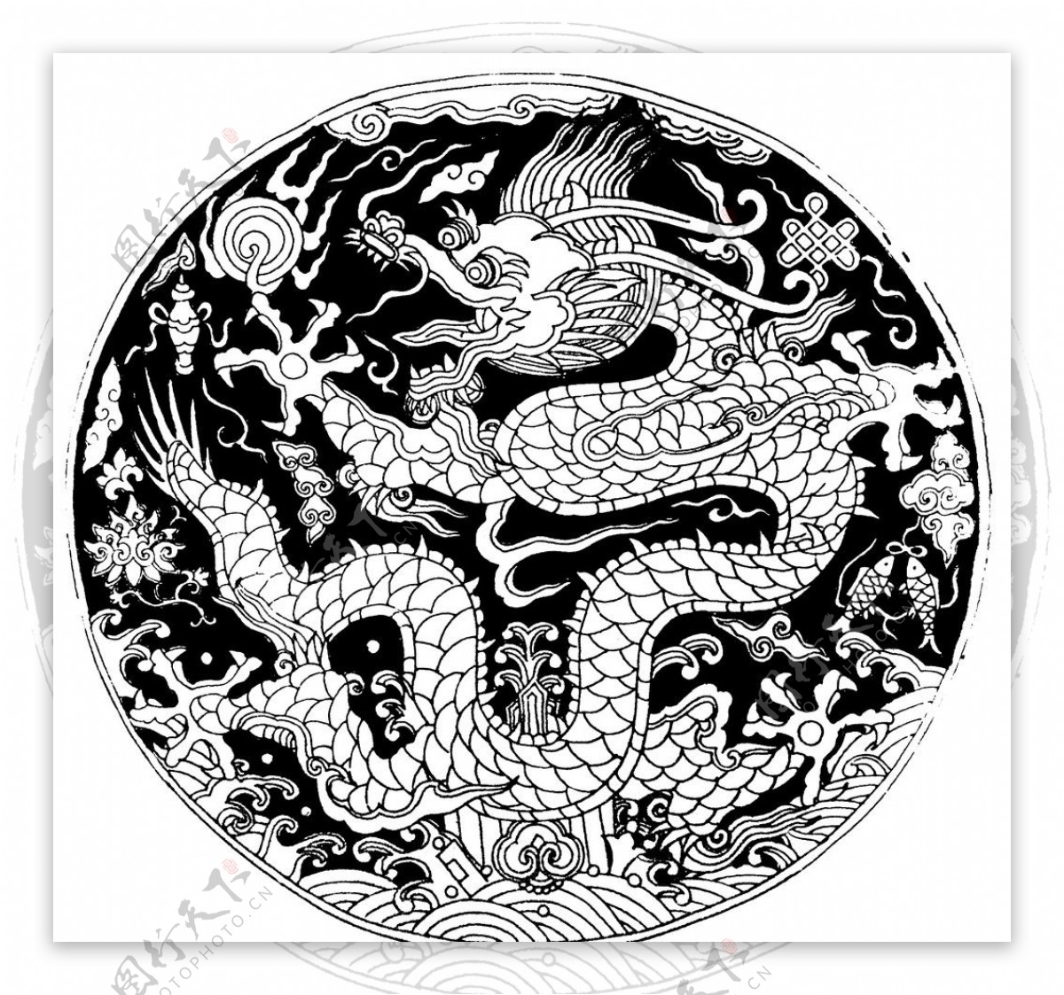 中国传统龙纹理图片