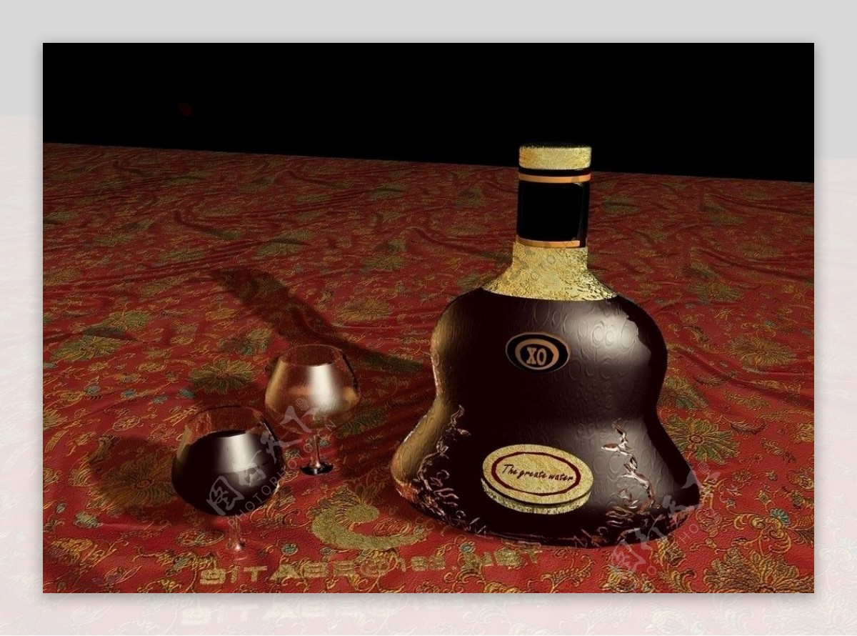 xo酒瓶max模型图片