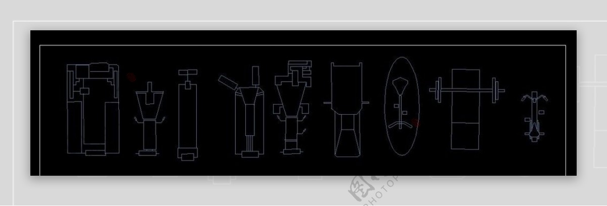 CAD建筑图健身器材图片