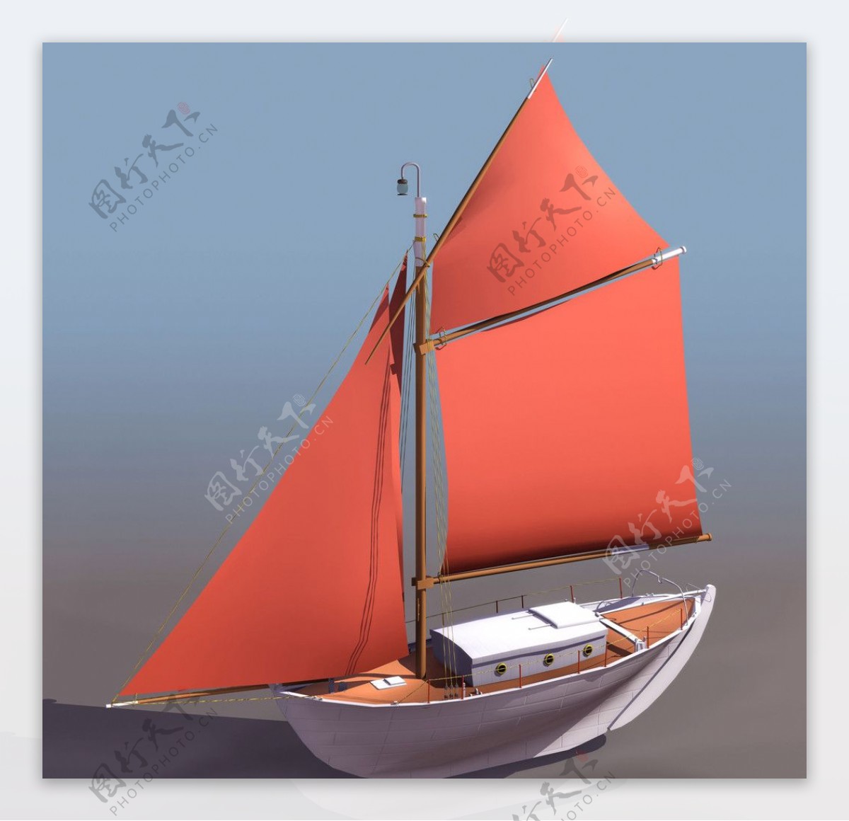 3D小型帆船模型图片
