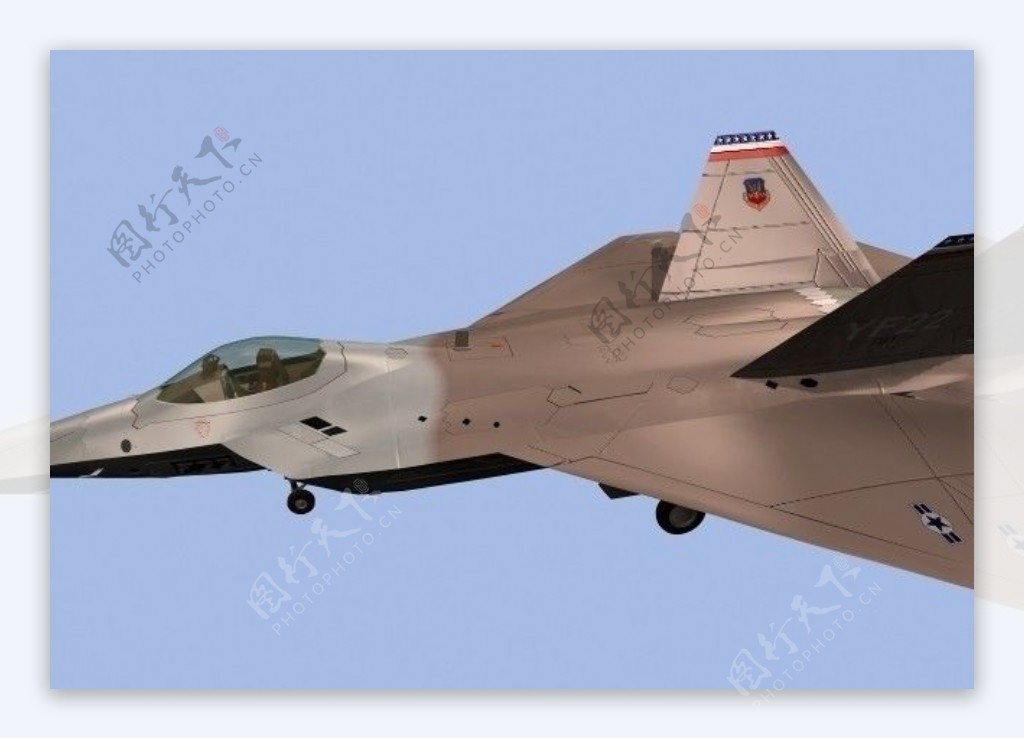 美军F22战斗机3D模型图片