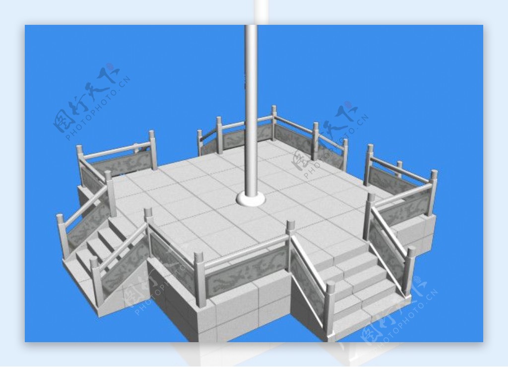 旗台3D模型图片