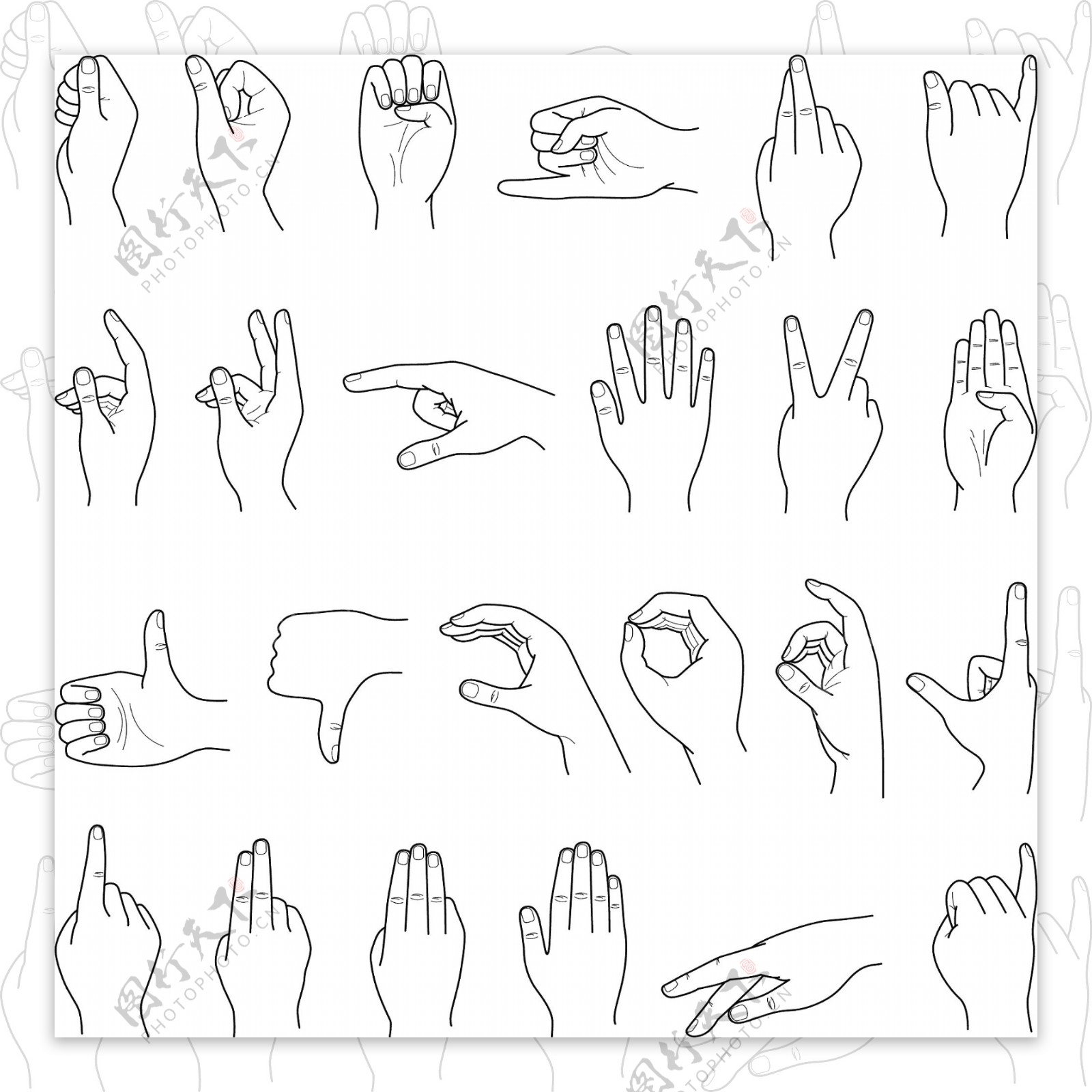 手势设计图__绘画书法_文化艺术_设计图库_昵图网nipic.com