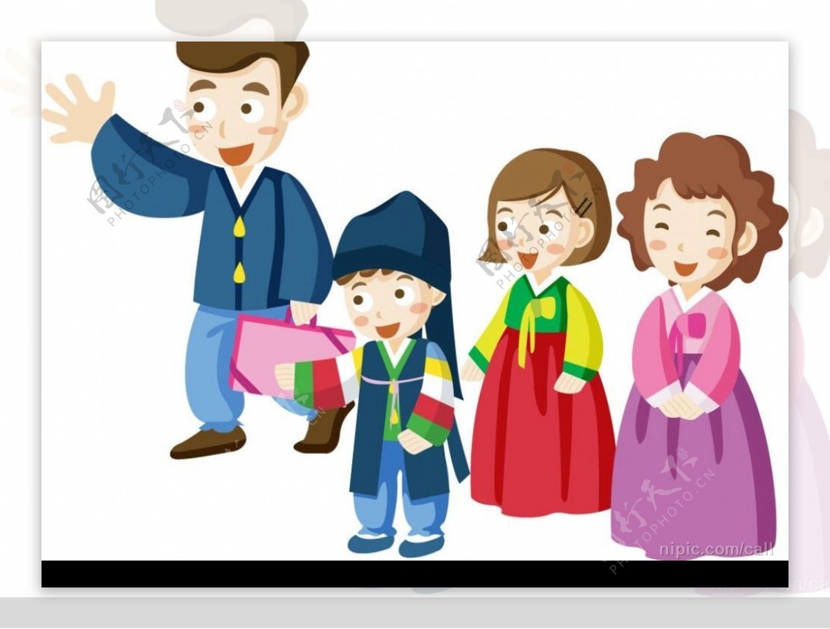 韩国家庭人物图片