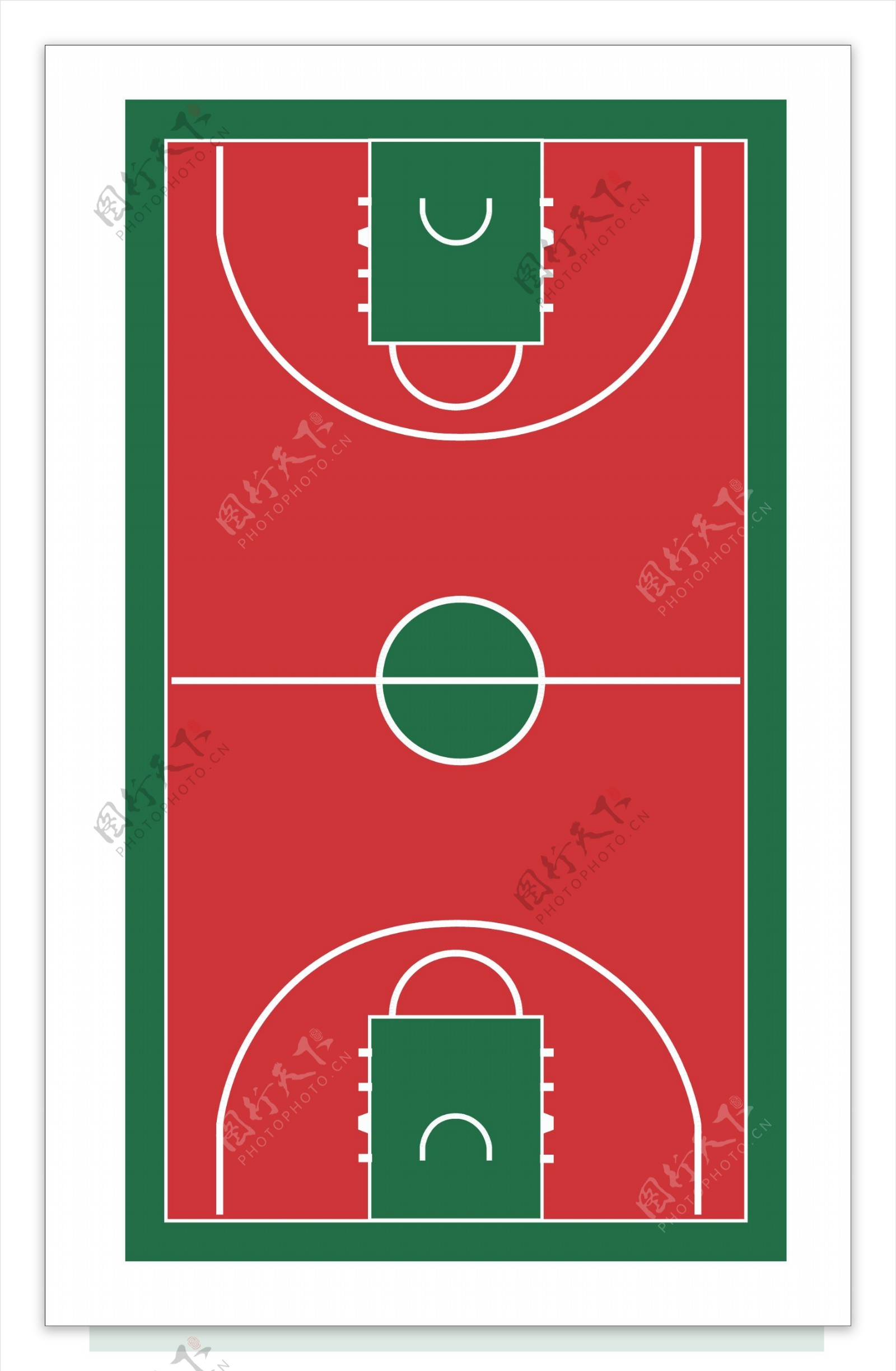标准篮球场平面图图片