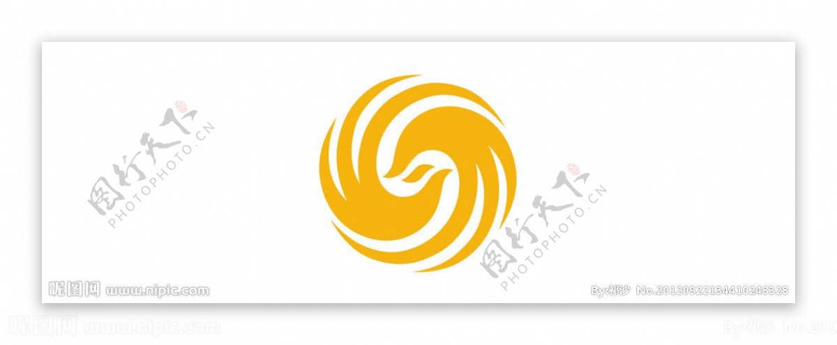 橙黄色标志凤凰螺旋圆形图片