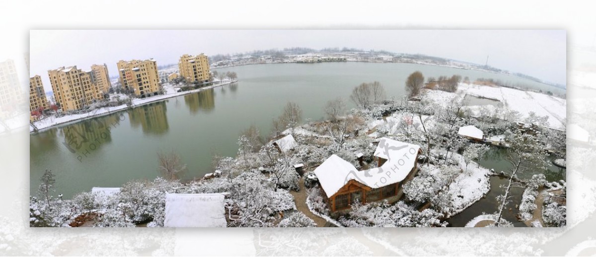 仪征天乐湖雪景图片