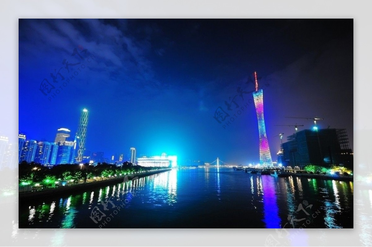 广州塔夜景图图片