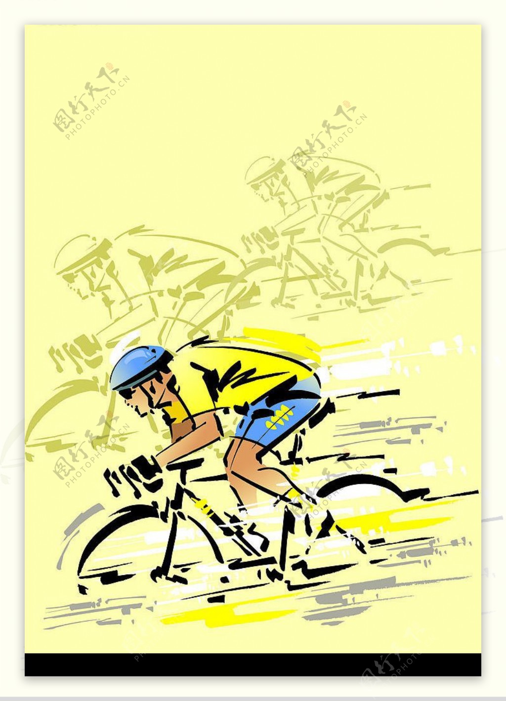 自行车手绘矢量图片