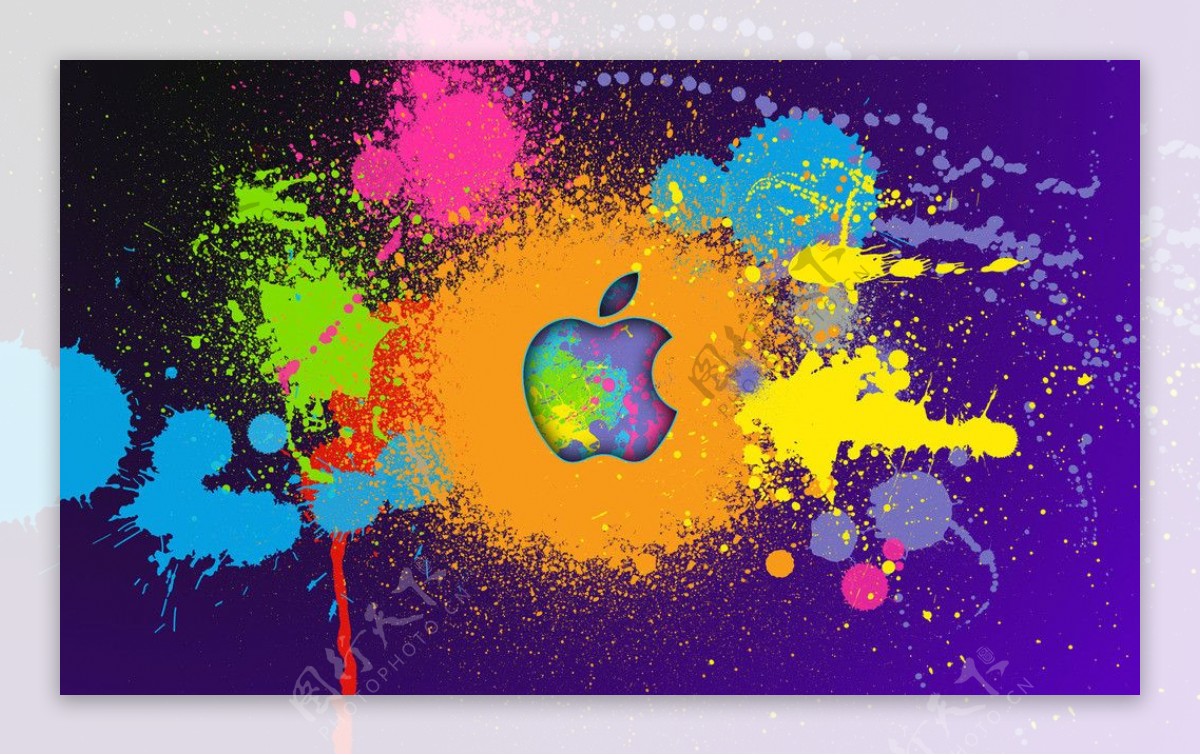 涂漆的苹果桌面图片