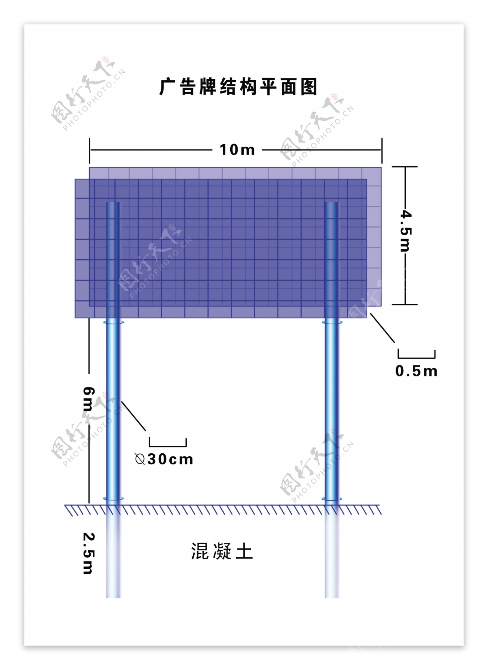 户外巨型广告牌结构图图片