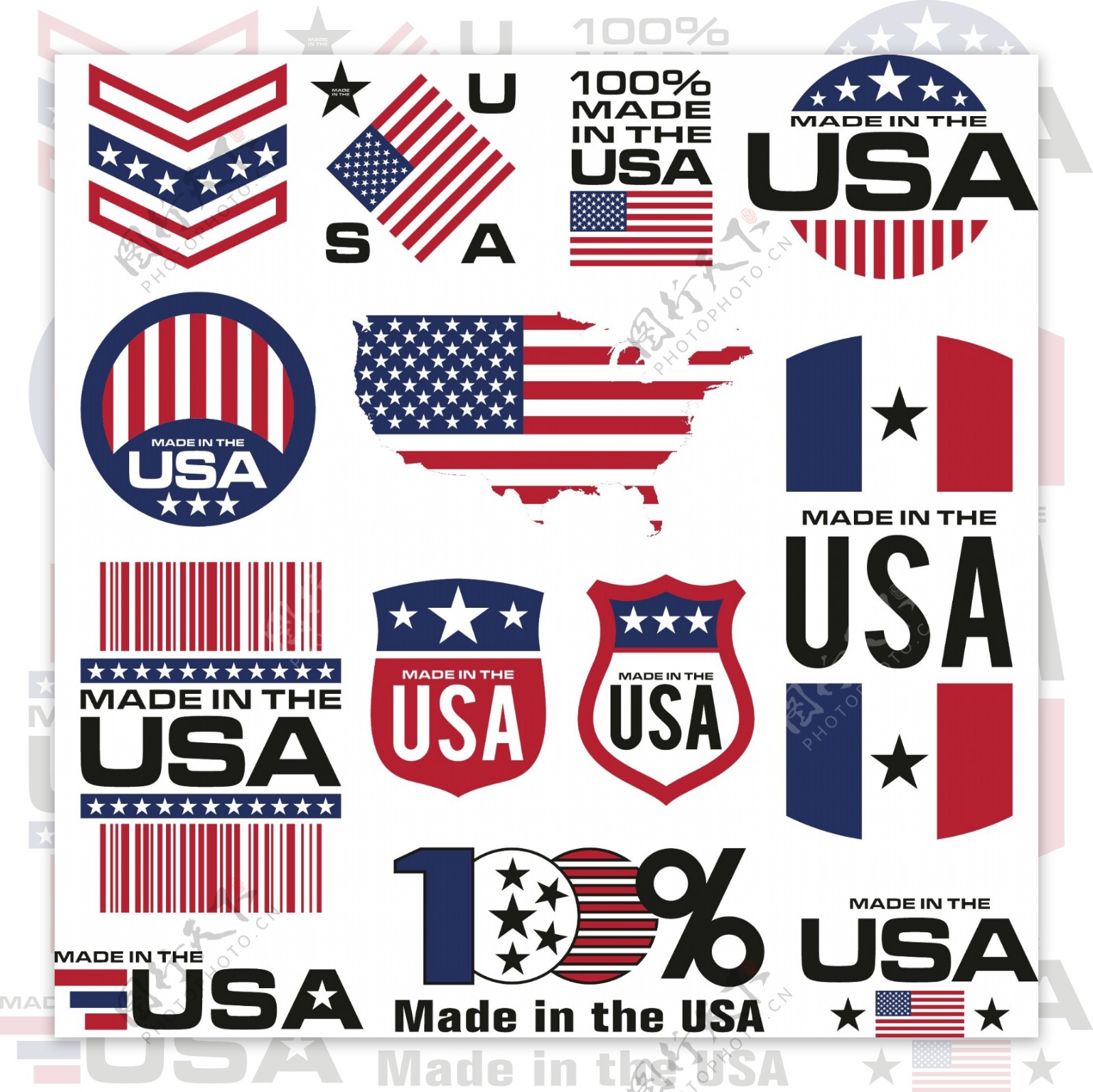 美国国旗标签图片