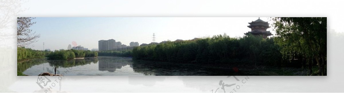 潍坊市虞河景观全景图图片
