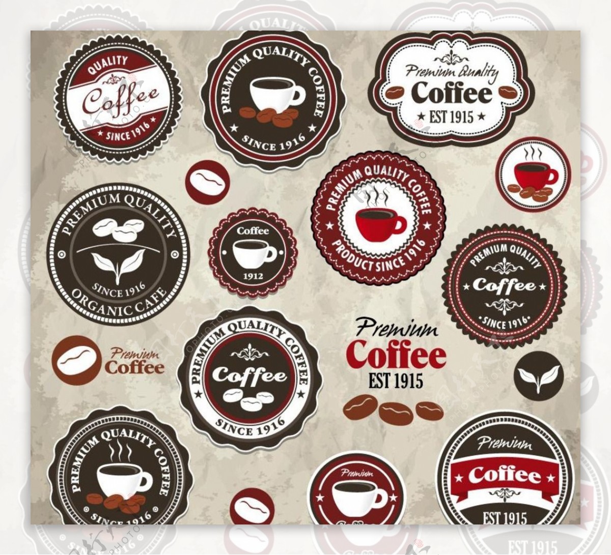 咖啡图标标签logo设计图片
