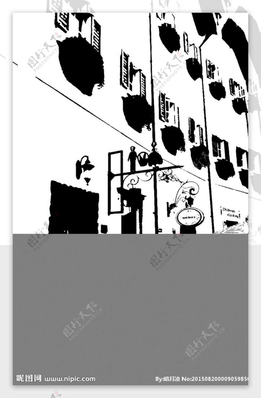 抽象黑白建筑图片