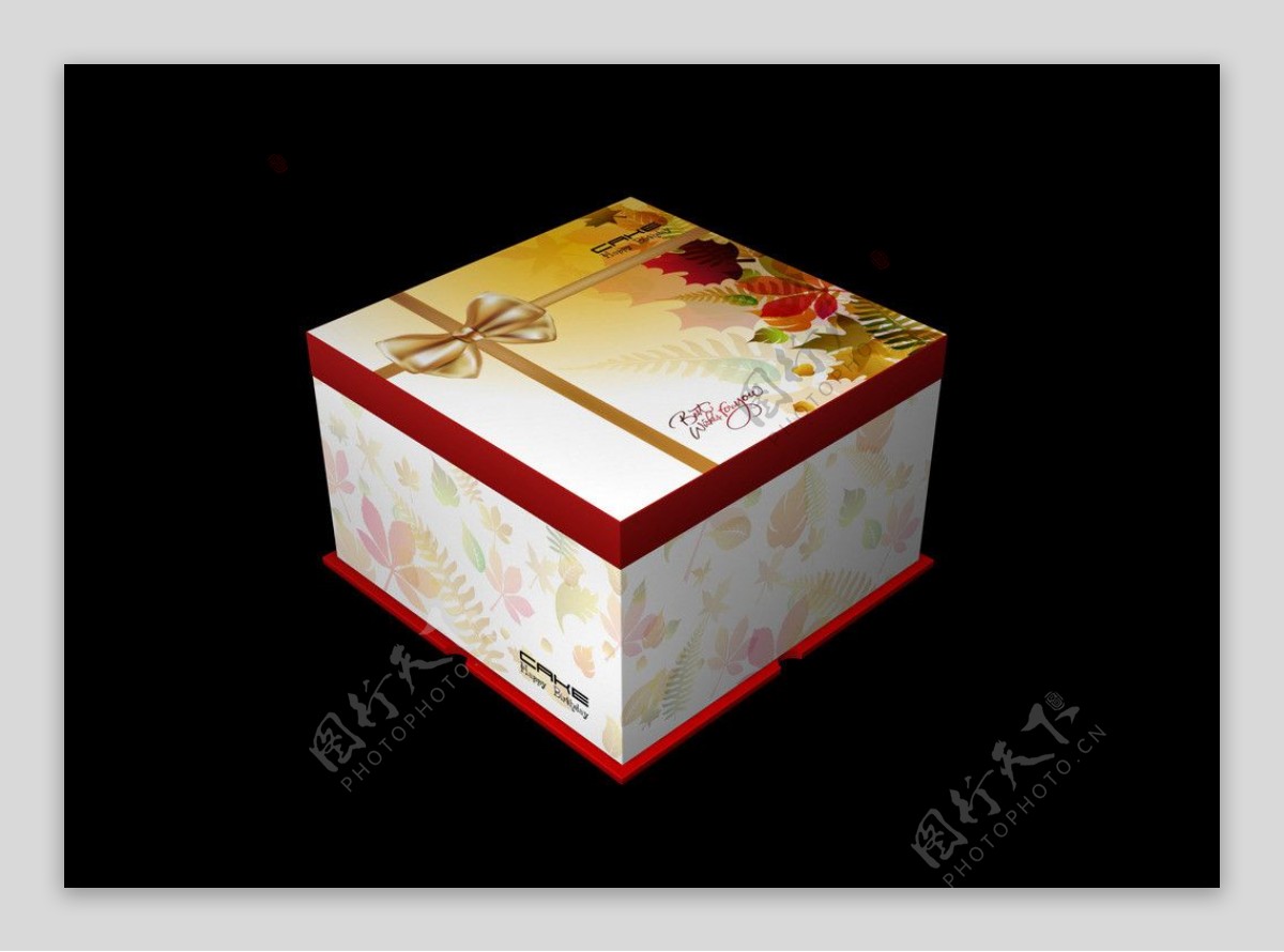 生日蛋糕包装平面图图片