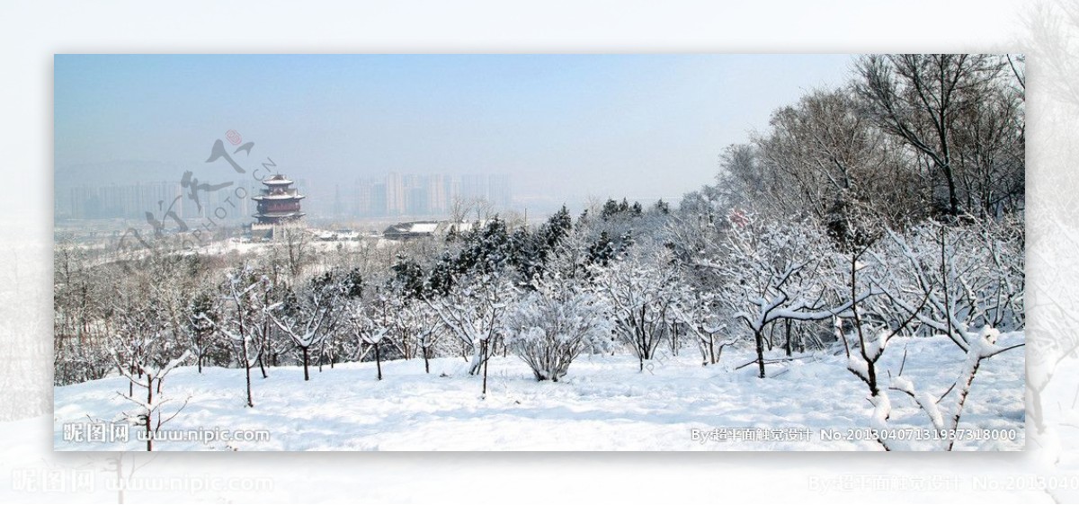 永定河雪景图片