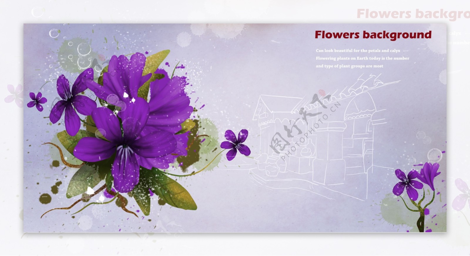 浪漫紫色花束图片