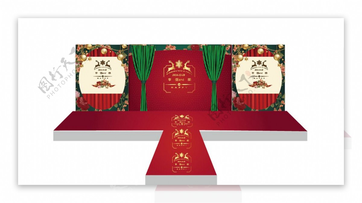 圣诞主题婚礼设计背景图片