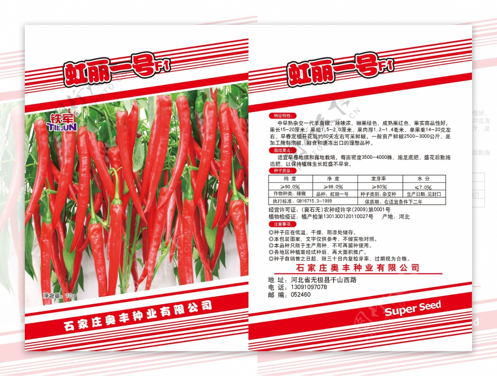 辣椒种子包装设计图片