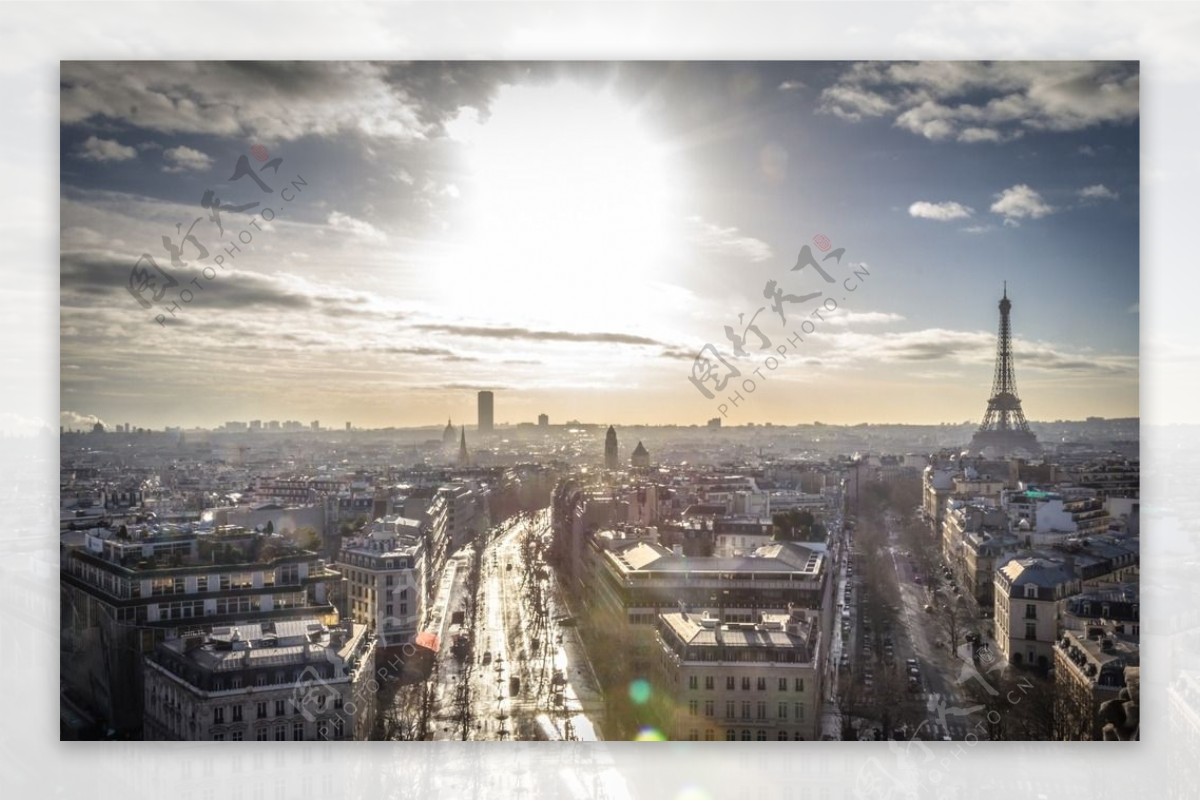 鸟瞰巴黎建筑摄影图片
