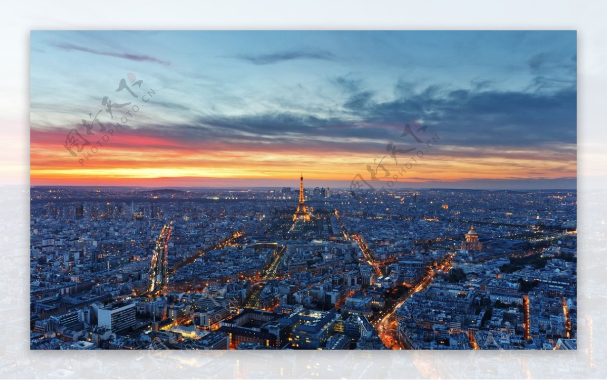 法国巴黎城市夜景图片