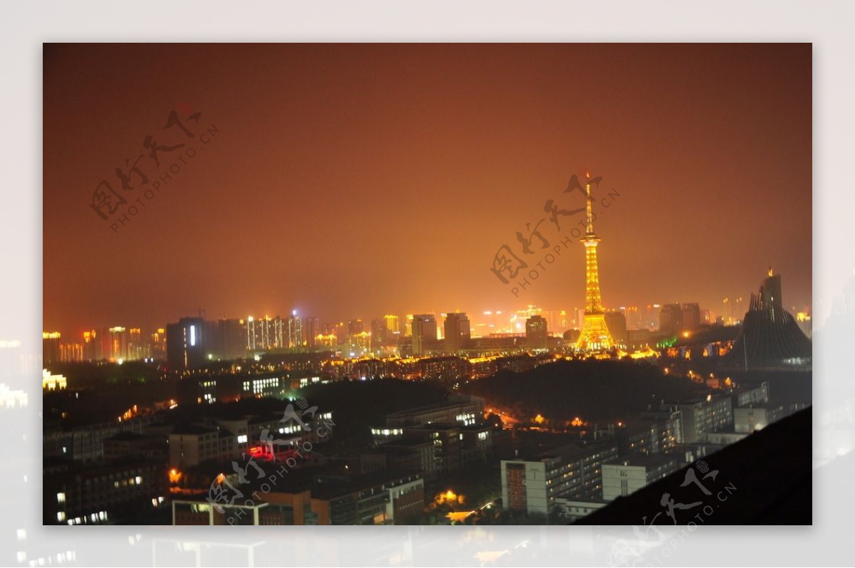 神农塔夜景图片