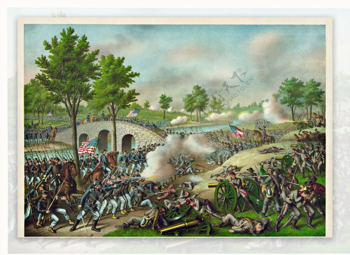 安提顿战役油画图片